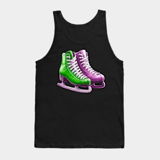 Green Purple Ice Skating Boots Tank Top